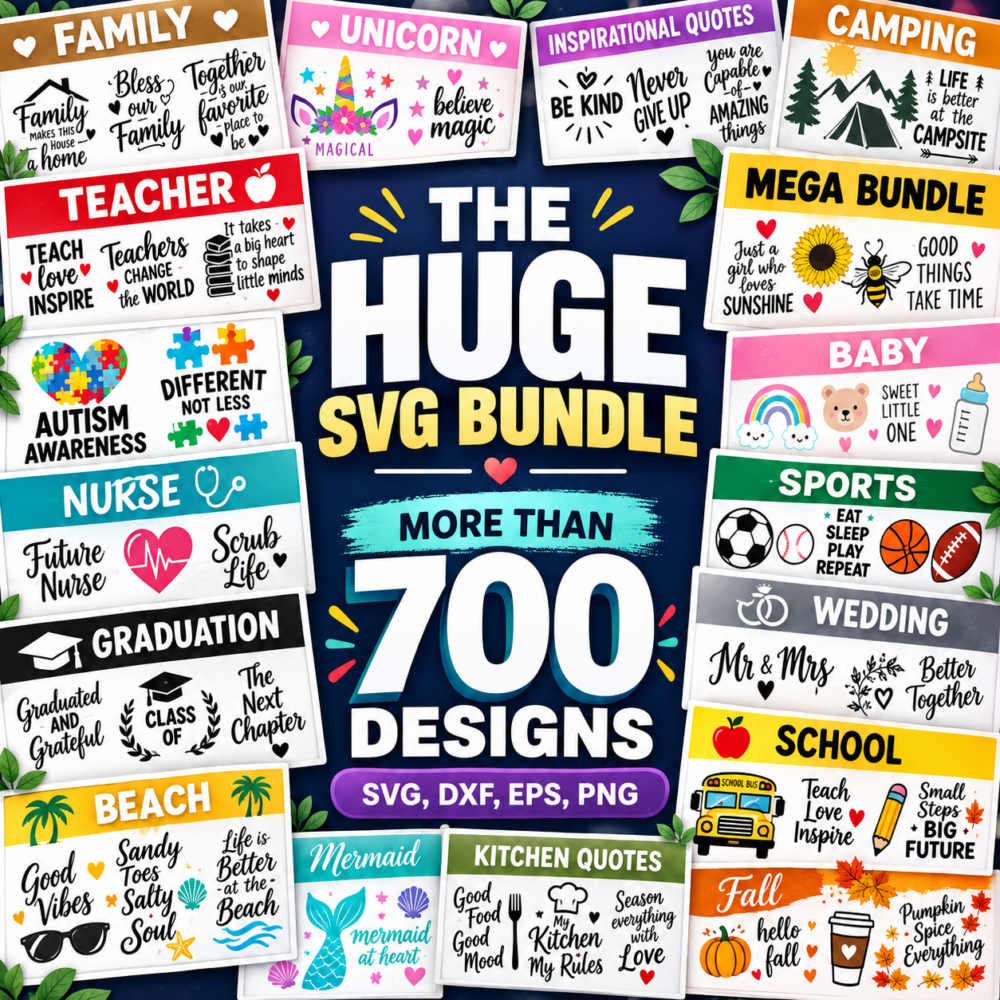 The Huge SVG Bundle, Best Seller.