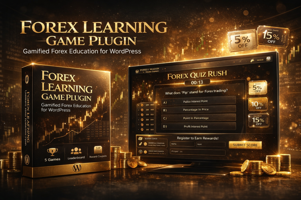 ปลั๊กอินเกมสอน Forex สำหรับ WordPress | Forex Learning Game Plugin